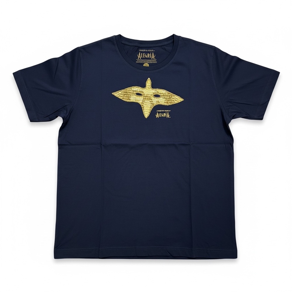 Alegria Cirque du Soleil nwt Navy Tee with Gold Accent Xl